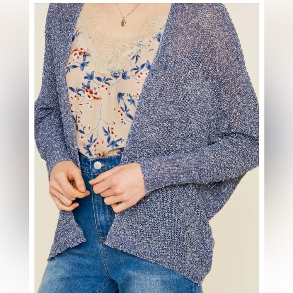 NWT Hayden Los Angeles Semi-Sheer Dolman Sleeve Cardigan Sweater in tan